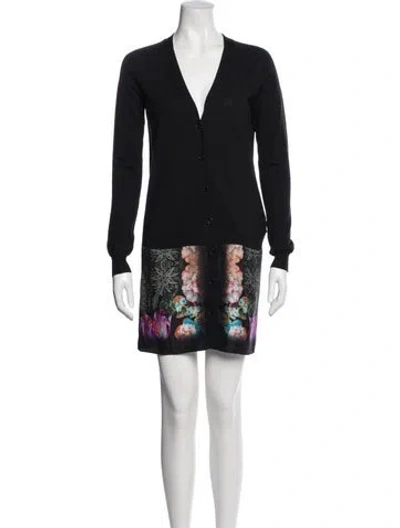Pre-owned Etro Wool Mini Dress In Black
