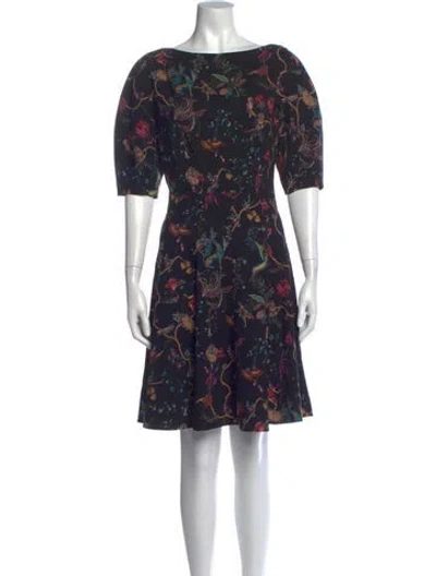 Pre-owned Etro Wool Mini Dress In Black