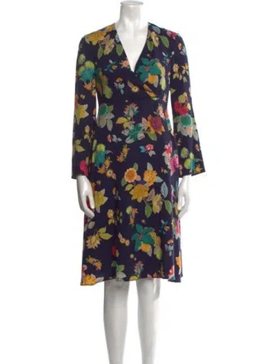 Pre-owned Etro Wool Mini Dress In Blue