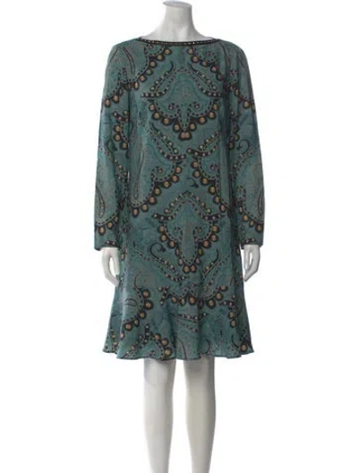 Pre-owned Etro Wool Mini Dress In Blue