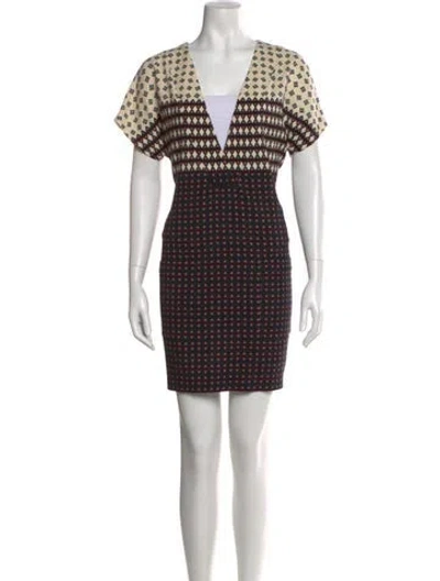 Pre-owned Etro Wool Mini Dress In Neutral
