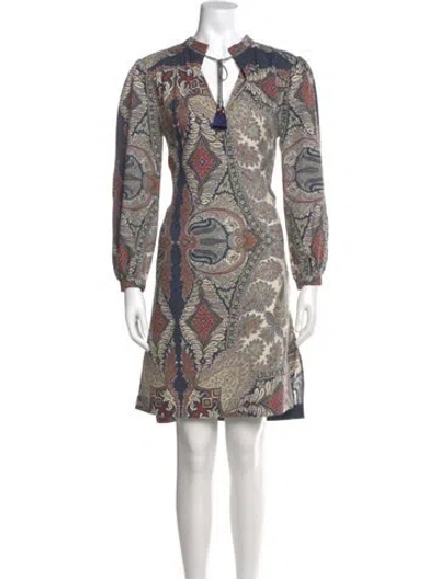 Pre-owned Etro Wool Mini Dress In Neutral