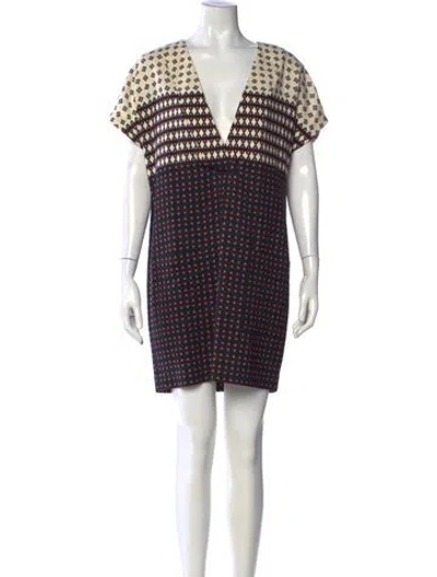 Pre-owned Etro Wool Mini Dress In Neutral