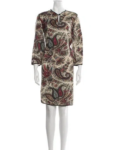 Pre-owned Etro Wool Mini Dress In Neutrals