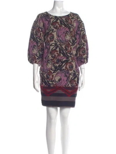 Pre-owned Etro Wool Mini Dress In Purple
