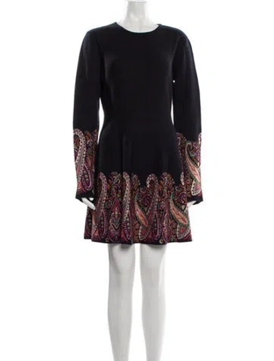 Pre-owned Etro Wool Mini Dress W/ Tags In Blue