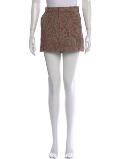 Pre-owned Etro Wool Mini Shorts In Neutral