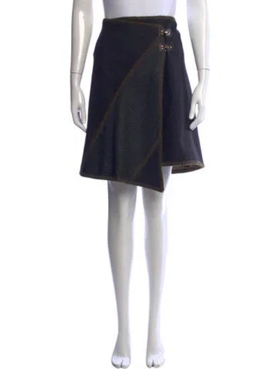Pre-owned Etro Wool Mini Skirt In Black