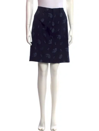 Pre-owned Etro Wool Mini Skirt In Blue