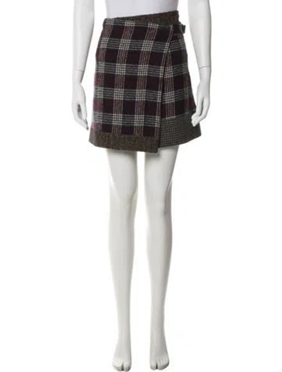 Pre-owned Etro Wool Mini Skirt In Neutral