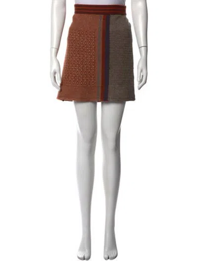 Pre-owned Etro Wool Mini Skirt In Neutrals