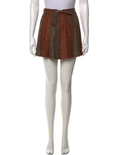 Pre-owned Etro Wool Mini Skirt In Orange