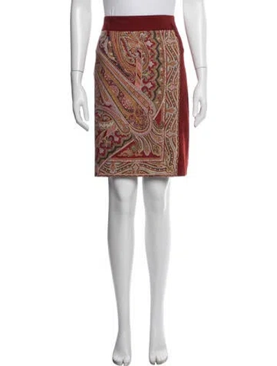 Pre-owned Etro Wool Mini Skirt In Orange