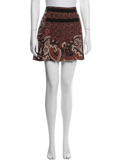 Pre-owned Etro Wool Mini Skirt In White