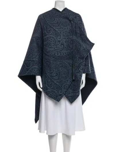 Pre-owned Etro Wool Mock Neck Sweater In Blue