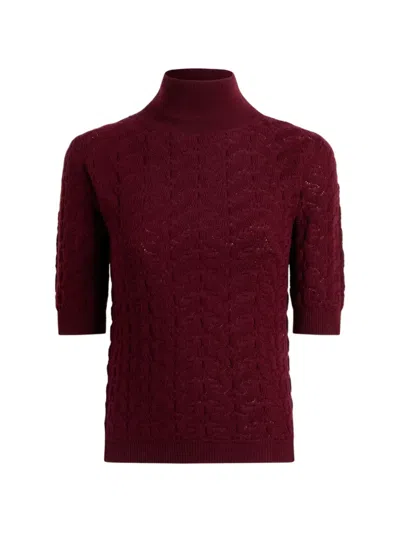Etro Wool Mock-neck Sweater With Paisley Detailing In Red