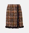 Etro Wool, Mohair, And Cotton-blend Miniskirt In Brown