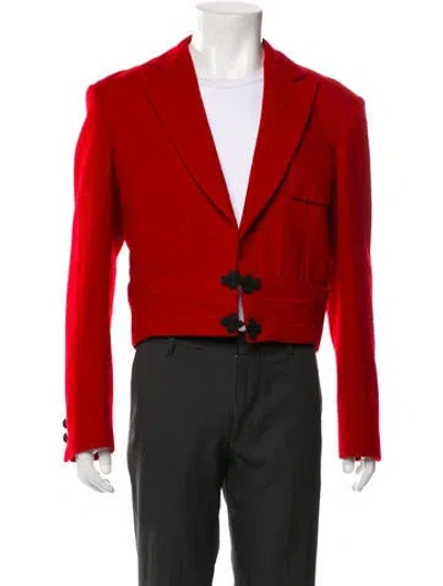 Pre-owned Etro Wool Moto Jacket In Red