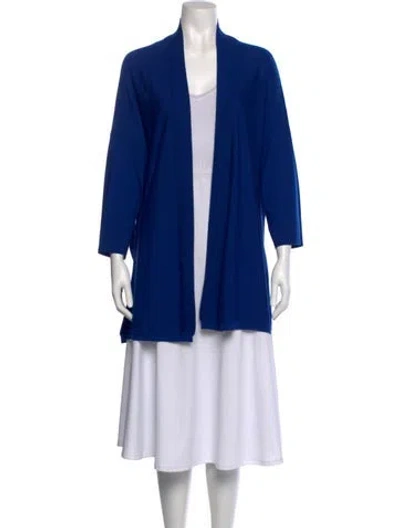 Pre-owned Etro Wool Open Front Sweater In Blue