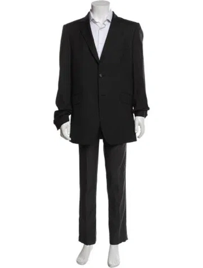 Pre-owned Etro Wool Overcoat In Black