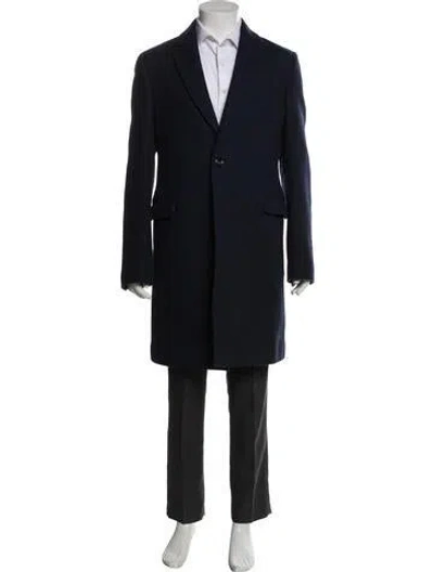 Pre-owned Etro Wool Overcoat In Blue