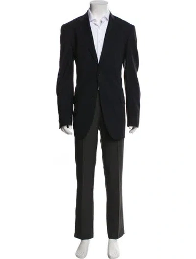 Pre-owned Etro Wool Overcoat In Blue