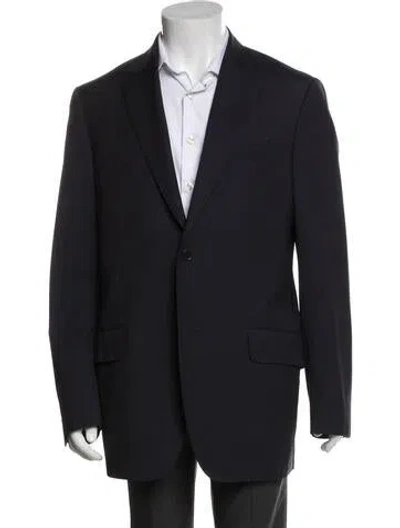 Pre-owned Etro Wool Overcoat In Blue