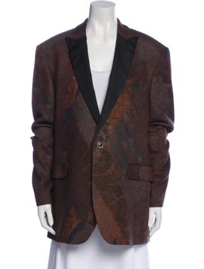 Pre-owned Etro Wool Paisley Print Blazer In Brown