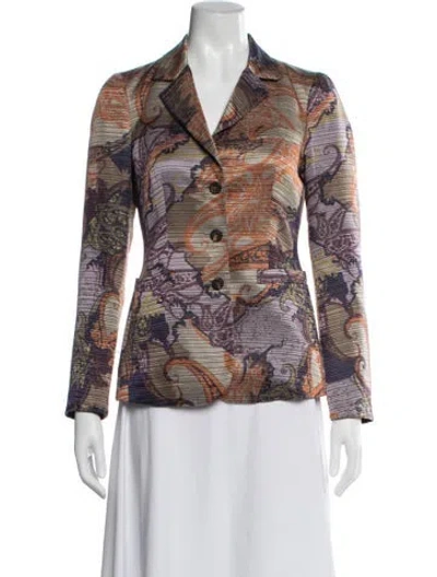 Pre-owned Etro Wool Paisley Print Blazer In Purple