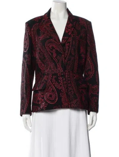 Pre-owned Etro Wool Paisley Print Blazer In Red