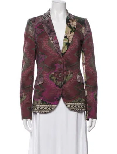 Pre-owned Etro Wool Paisley Print Blazer In Red