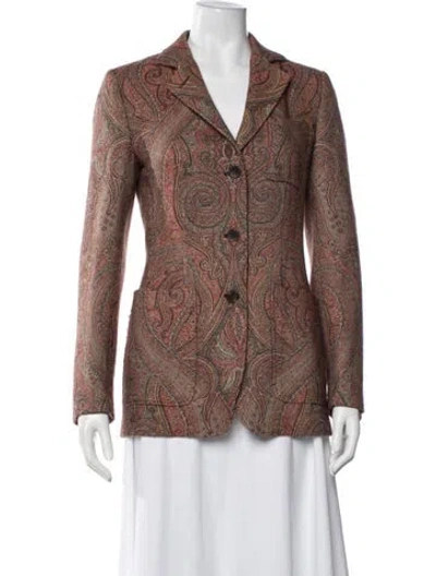 Pre-owned Etro Wool Paisley Print Blazer In Red