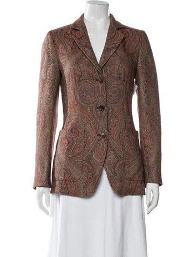 Pre-owned Etro Wool Paisley Print Blazer W/ Tags In Neutral
