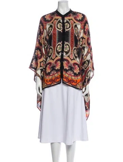 Pre-owned Etro Wool Paisley Print Blouse In Black