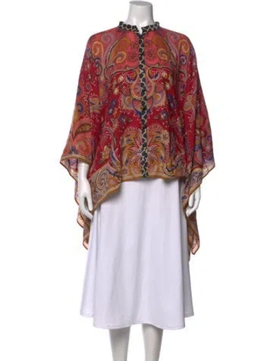 Pre-owned Etro Wool Paisley Print Blouse In Purple