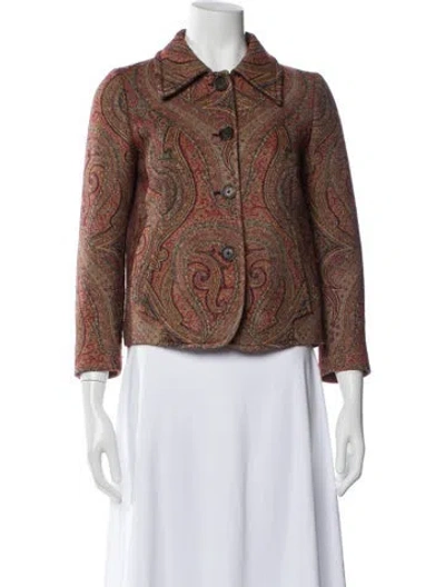 Pre-owned Etro Wool Paisley Print Evening Jacket In Neutral