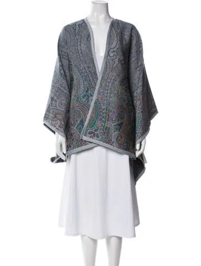 Pre-owned Etro Wool Paisley Print Jacket In Blue