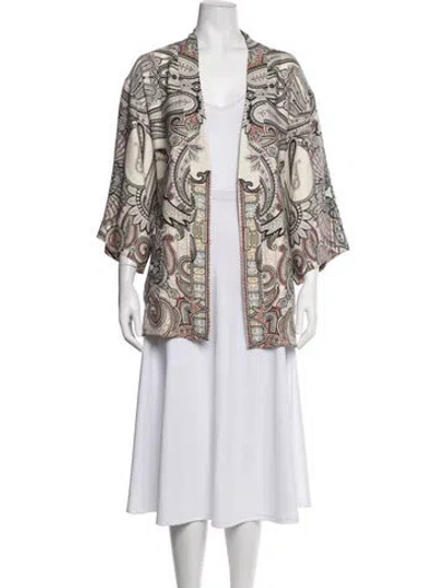 Pre-owned Etro Wool Paisley Print Jacket In Neutrals
