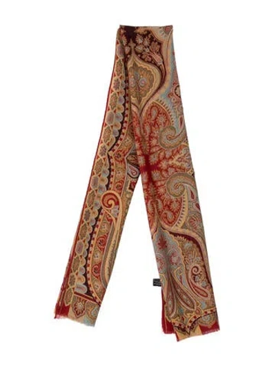 Pre-owned Etro Wool Paisley Print Scarf