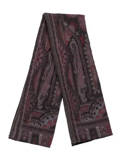 Pre-owned Etro Wool Paisley Print Scarf In Grey