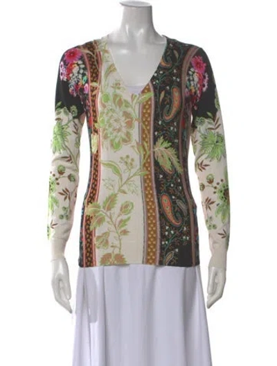 Pre-owned Etro Wool Paisley Print Sweater In Black