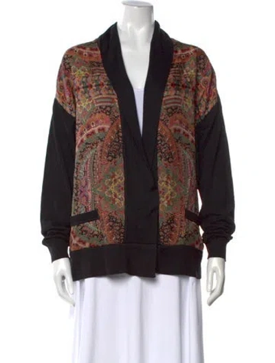 Pre-owned Etro Wool Paisley Print Sweater In Black