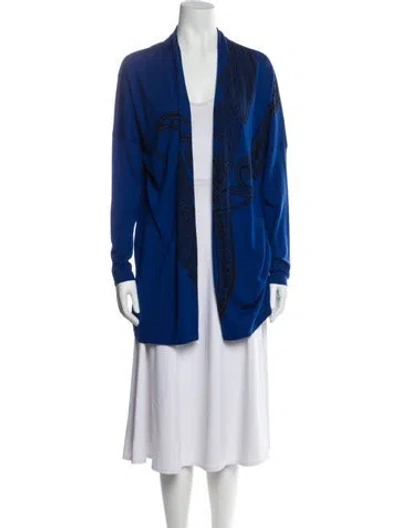 Pre-owned Etro Wool Paisley Print Sweater In Blue