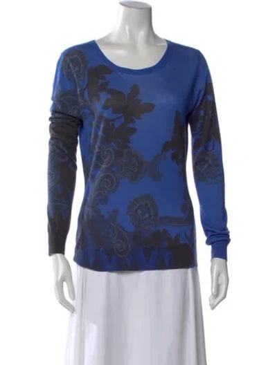Pre-owned Etro Wool Paisley Print Sweater In Blue