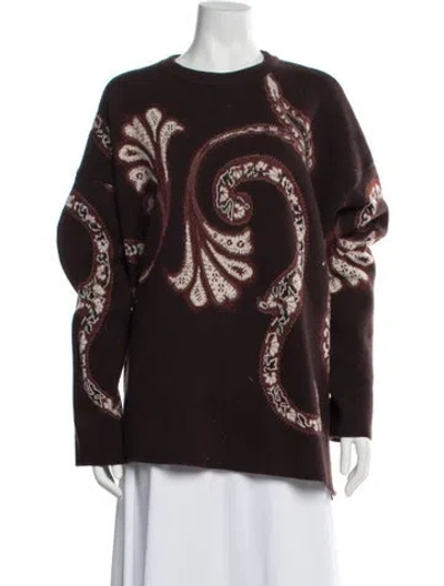Pre-owned Etro Wool Paisley Print Sweater In Brown