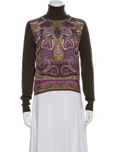 Pre-owned Etro Wool Paisley Print Sweater In Multi