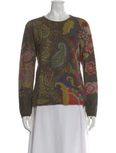 Pre-owned Etro Wool Paisley Print Sweater In Multi
