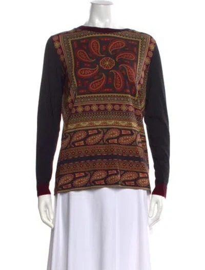 Pre-owned Etro Wool Paisley Print Sweater In Multi