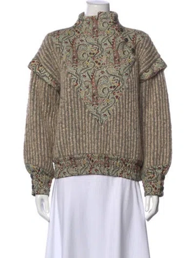 Pre-owned Etro Wool Paisley Print Sweater In Neutral