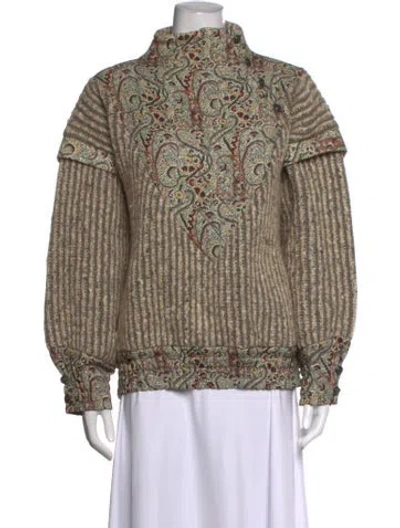 Pre-owned Etro Wool Paisley Print Sweater In Neutrals